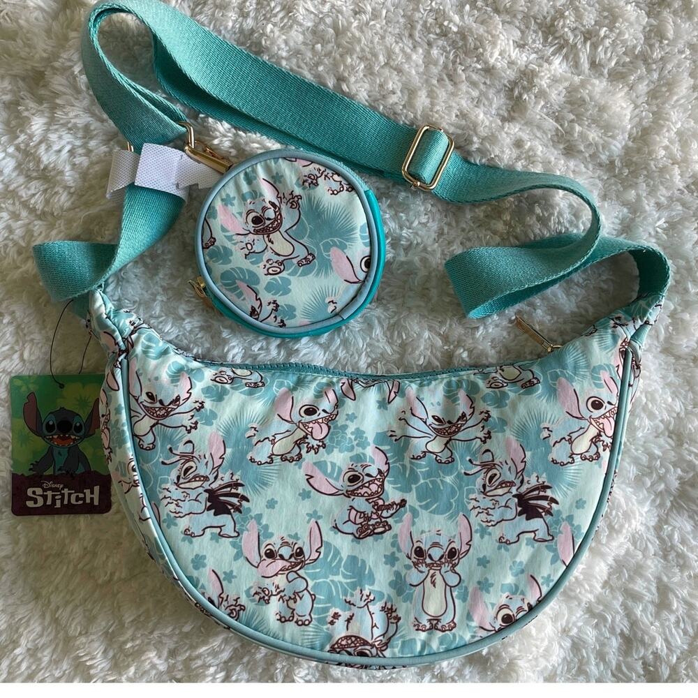 Bioworld Lilo & Stitch Tropical Stitch Purse + Detachable Coin Pouch NEW Disney